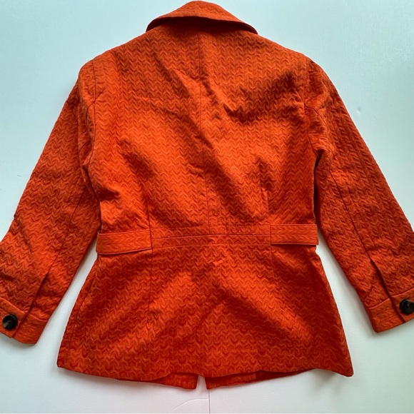 Banana Republic orange‎ lined textured blazer button closure pockets women’s 2 - Picture 8 of 14